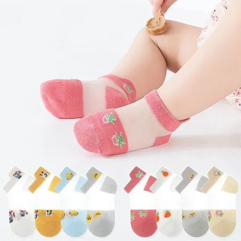 

4 Pairs 0-5Years Infant Baby Socks Children Socks for Girls Cotton Mesh Cute Newborn Boy Toddler Socks Kids Clothes Accessories