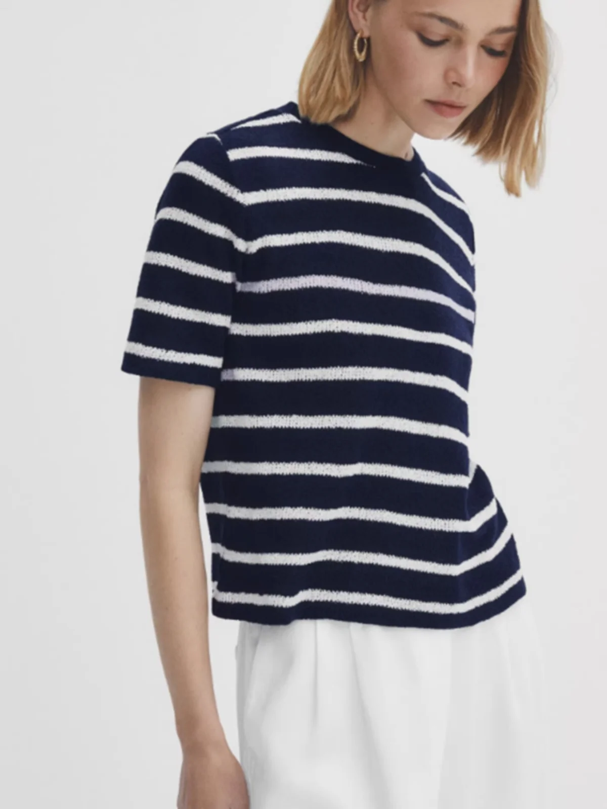 편안한 코튼 라운드 네 텍스처 티셔츠 조끼 버전 여성 캐주얼 출퇴근 탑 여름 신상품 MD2023