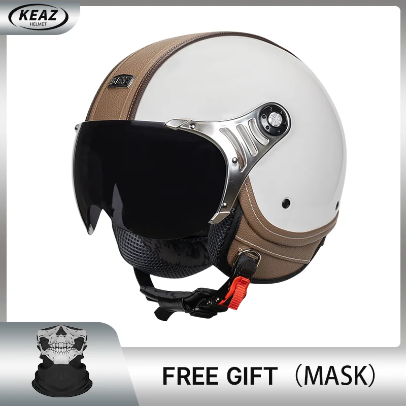 

Round Type New Type Electric Motorcycl Helmet Casque Vintage For Classic Fashion Open Face Breathable and Warm in All Seasons