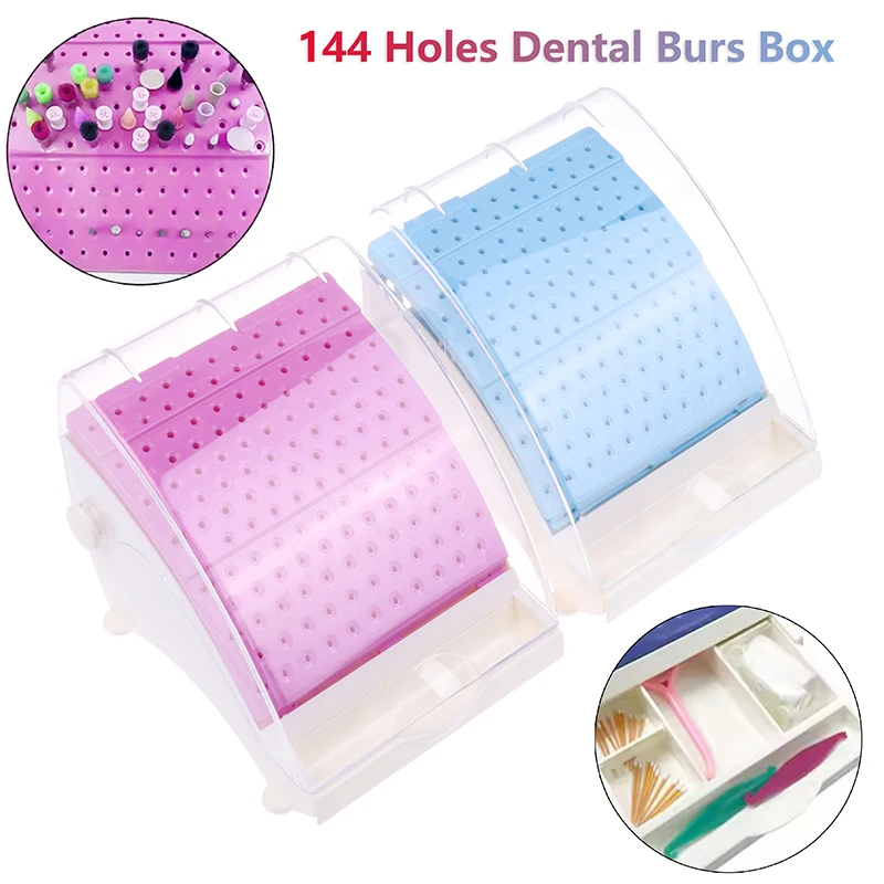

142 Holes Dental Burs Box Dentist Tools Drill Case Disinfection Organize Holder Plastic High Quality Dentistry Instrument Holder