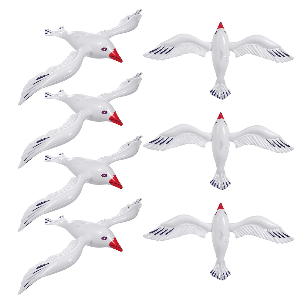 

7pcs Inflatable Seagull Water Balloon Unique Durable Pool Beach Toy Large Bird Decor Summer Party Lightweight Portable Balloons