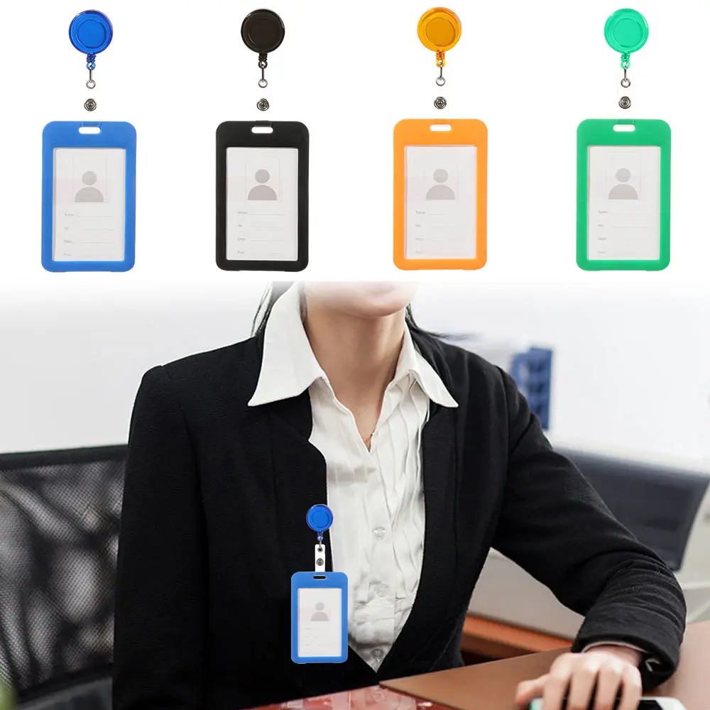 Fashion Office Supplies Wallets ID Card Badge Holder Retractable Badge Holder Protector Cover Card Sleeve