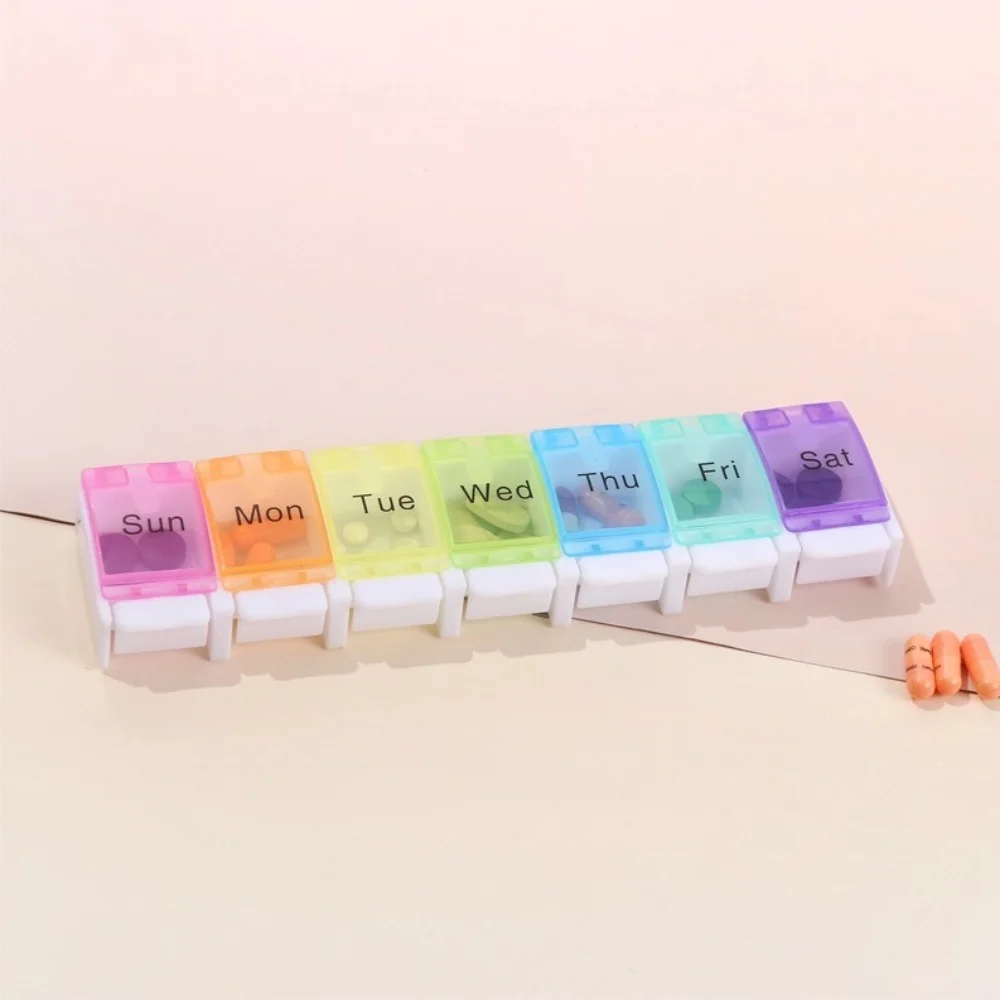 Novo Organizador de Pílulas Premium Rainbow para 1 Dose Diária, Semanal, Caixa de Armazenamento para Vitaminas, Óleos de Peixe e Suplementos