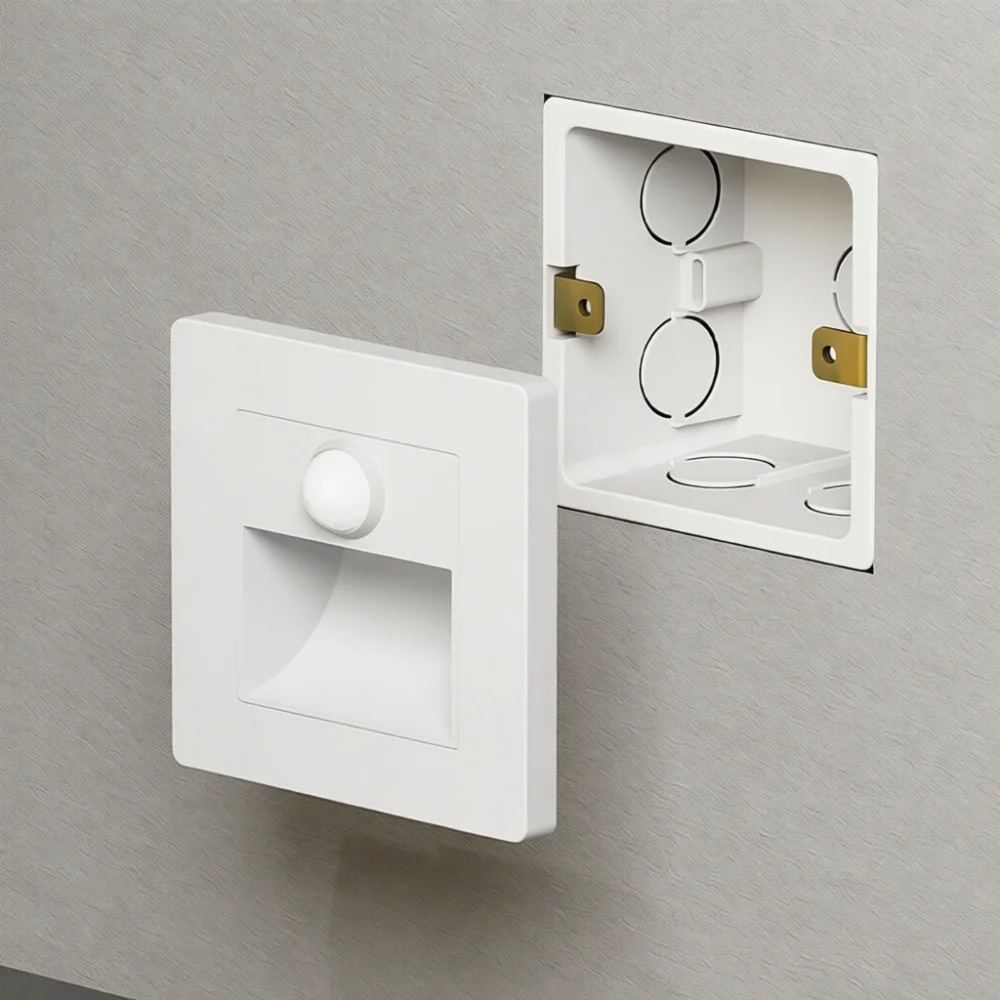 Infrared Induction Recessed Wall Lamp LED Footlight Stairway Aisle Lighting Decorative Home Decor Modern Step Light