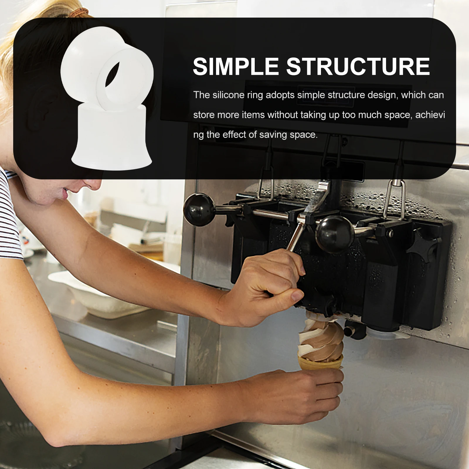 

2pcs Ice Cream Machine Silicone Ring Large Accessories Replacement Sealing Rings Store Supplies Kitchen Bar Items Practical