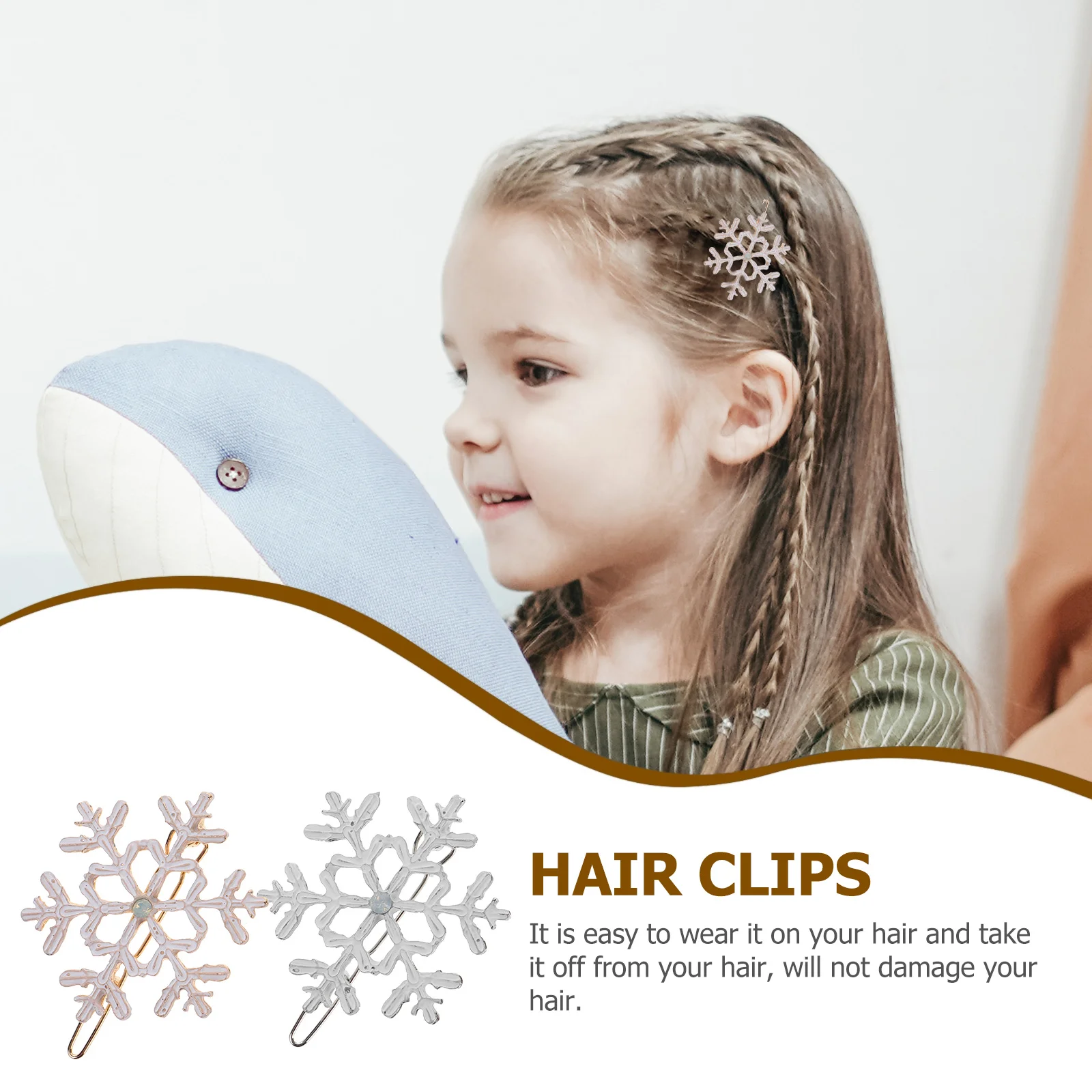 

Набор из 8 заколок для волос в виде рождественских снежинок, прочные заколки из сплава, аксессуары для волос на Рождество, для вечеринок, косплея, подарок для женщин