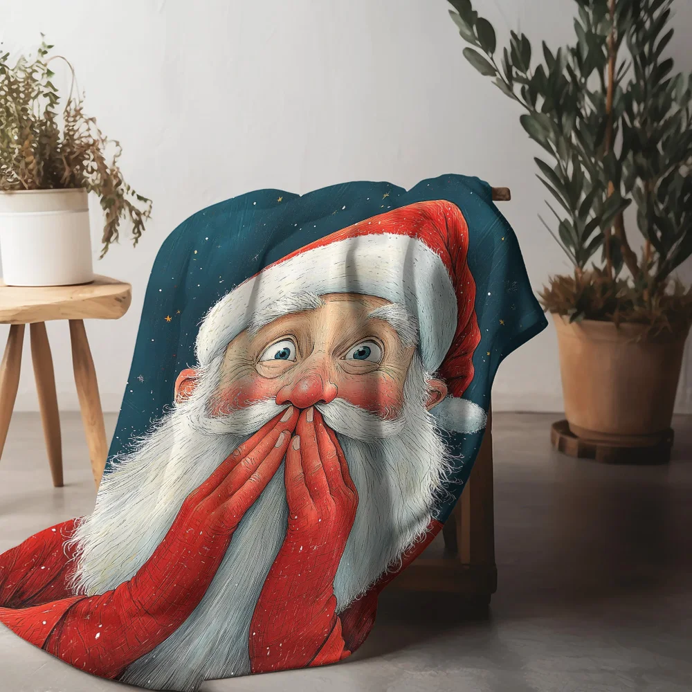 

Плюшевое одеяло Tuniu с Санта-Клаусом, теплое уютное кровать, диван, подарок для детей и взрослых