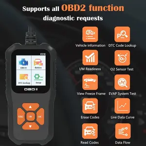 Professional Auto Engine System Scanner, Lifetime Free Automotive DTC Research Code Reader, Car Diagnostic Tool, V520, V309, OBD2, New 10 Main Sales Automotive Scanner in Portuguese - №8