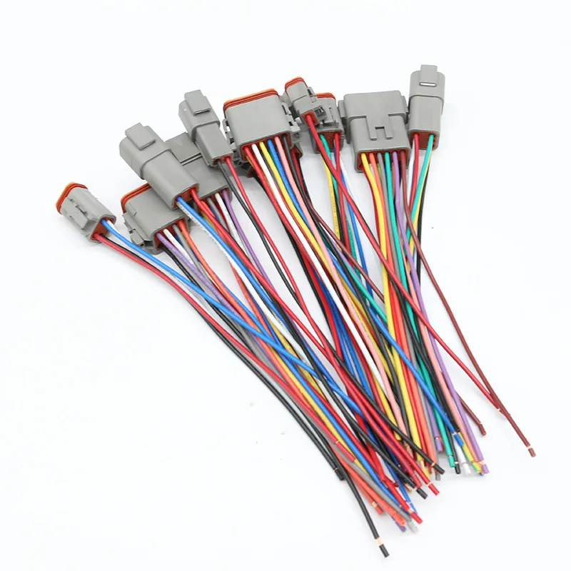 2P 3P 4P 6P 8P 12 حفرة DT موصل مقاوم للمياه 0.75Mm2 20 سنتيمتر سلك تسخير DT06-2S DT04-2P DT06-3S 2 3 4 6 8 12Pin DT06-8S DT04-08