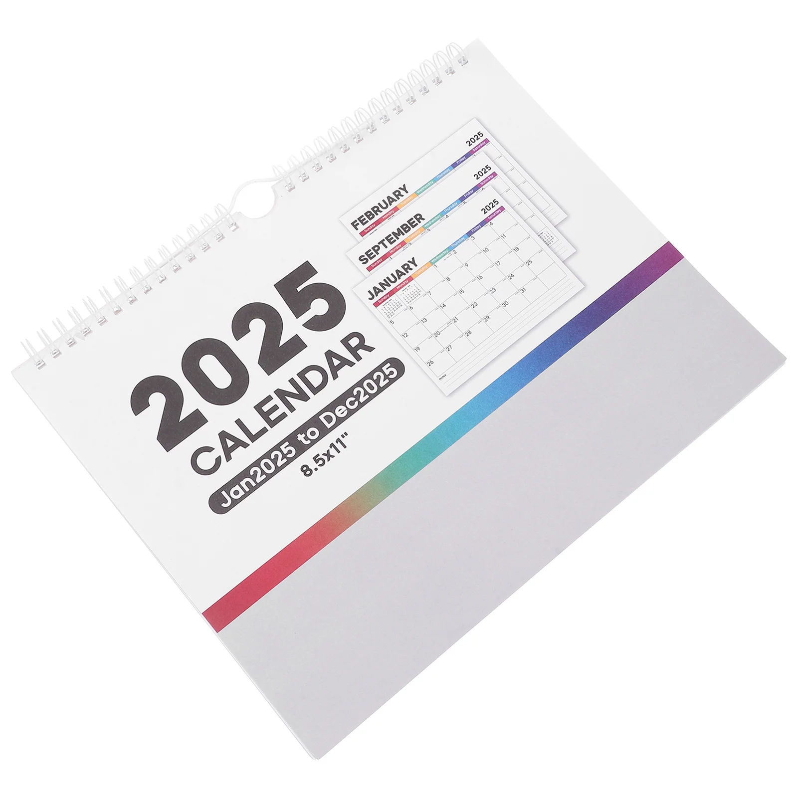 

Английский настенный календарь на 2025 год, переплет на катушке, прозрачный, с принтом, устойчивый к выцветанию, ежемесячный планировщик, домашний офисный школьный календарь