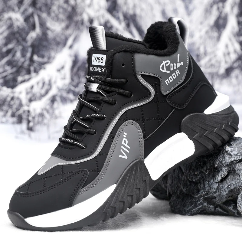 Herren-Winterschuhe, Schneestiefel, warme Winterstiefel, Motorradstiefel, geeignet für Herren zum Tragen im Winter, warme Freizeitschuhe, Herren – Detail 2