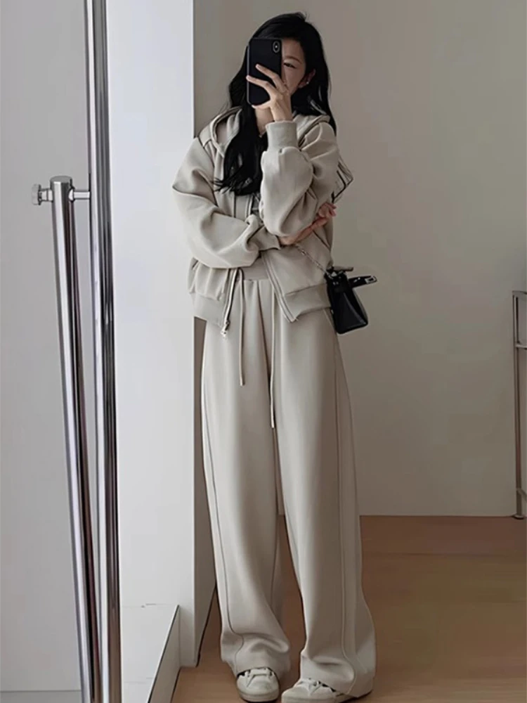 Fashion 2PC Pant Sets Women Sporty Hooded Daily Casual Comfortable Long Sleeve Ladies Set Streetwear Autumn Winter Clothes