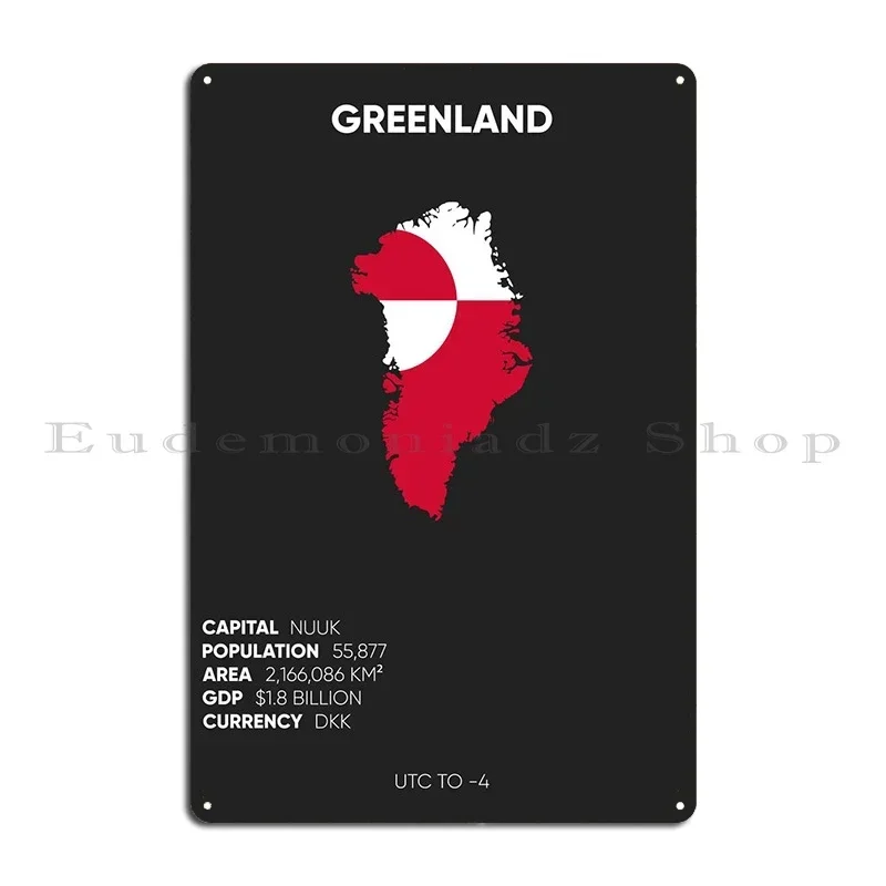 Greenland Metal Plaque Wall Decor Customize Pub Designer Living Room Tin Sign Poster