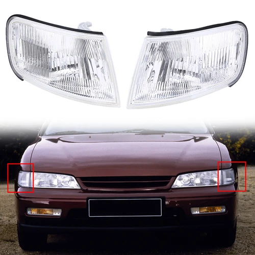 Luz de señal de giro del parachoques delantero, carcasa de lámpara de esquina, izquierda y derecha lente transparente, compatible con Honda Accord 1993, 1994, 1995, 1996, 1997, 1998