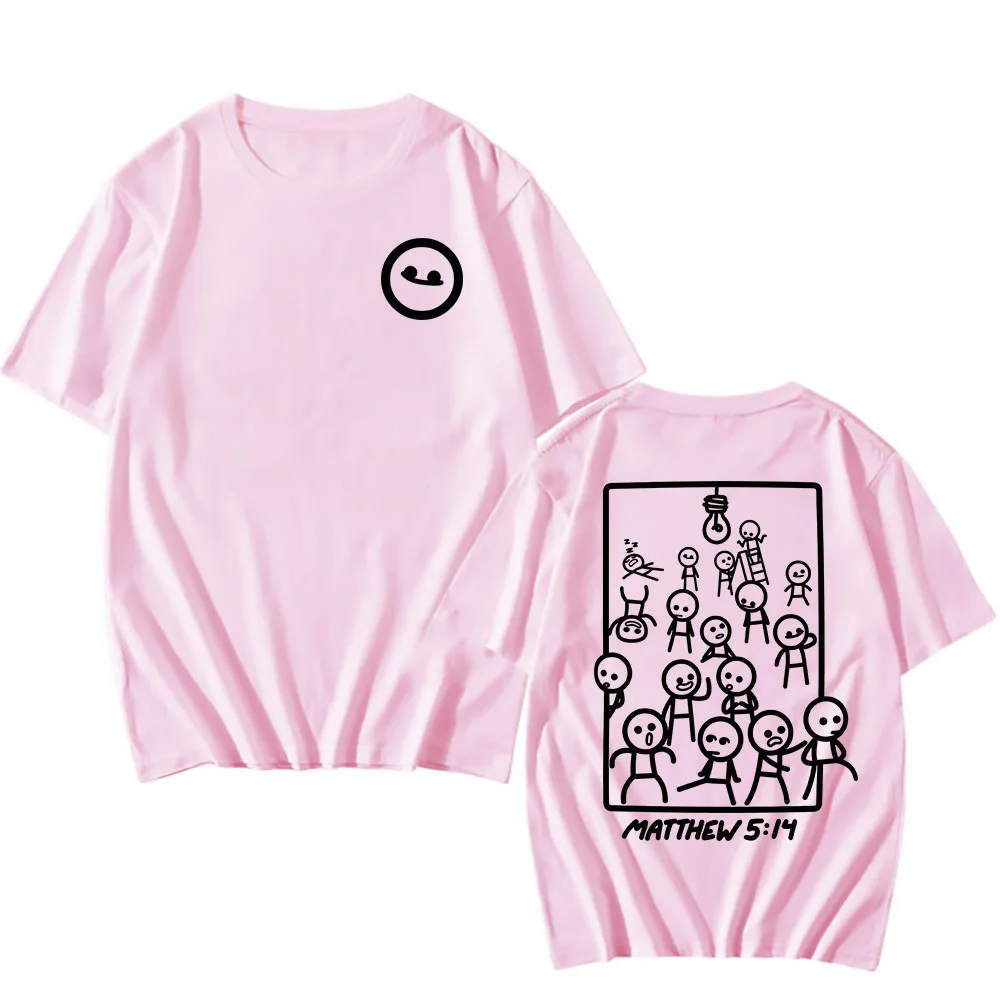 5:14 إنجيل ماثيو كريستيان يسوع تي شيرت قطن قصير الأكمام فضفاضة الذكور التي شيرت للجنسين الشارع الشهير الكرتون الجرافيك طباعة المحملة