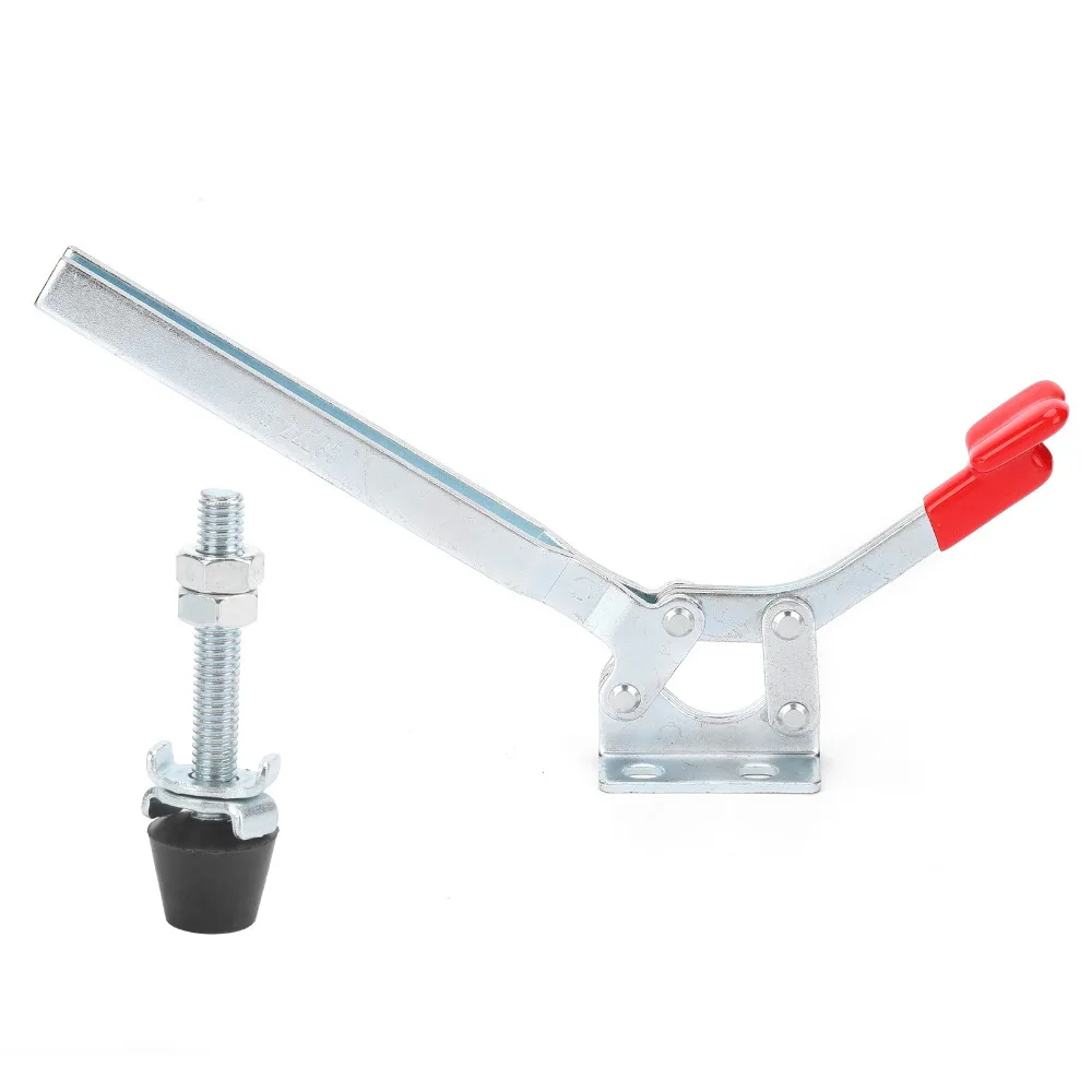 Heavy Duty Toggle Clamp Horizontal Fixture Adjustable Rubber Tip Quick Release Clamp GH-22185 Model Elbow Clamp