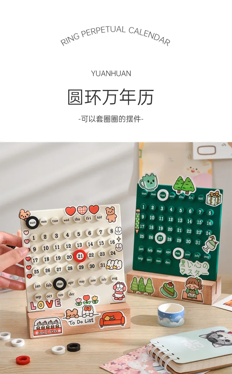 Diy Perpetual Calendar Ring Table Calendar Table Acrylic Calendar Display Learn Countdown Reminder Card