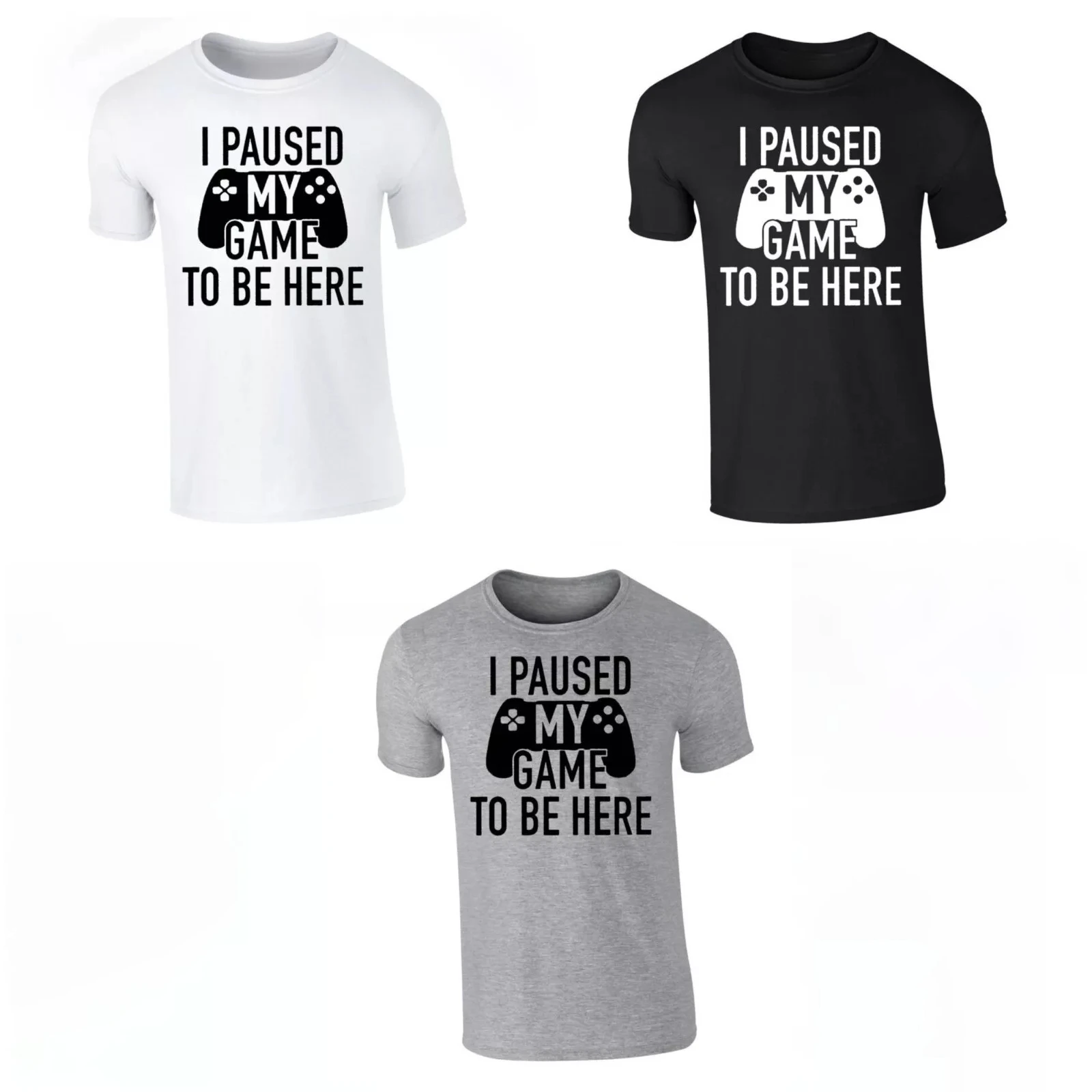 

I Paused My Game To Be Here Funny Gaming Gamer T Shirt Men's Tracksuit Cotton Casual Sportswear Crew Neck Short Sleeve Pullover
