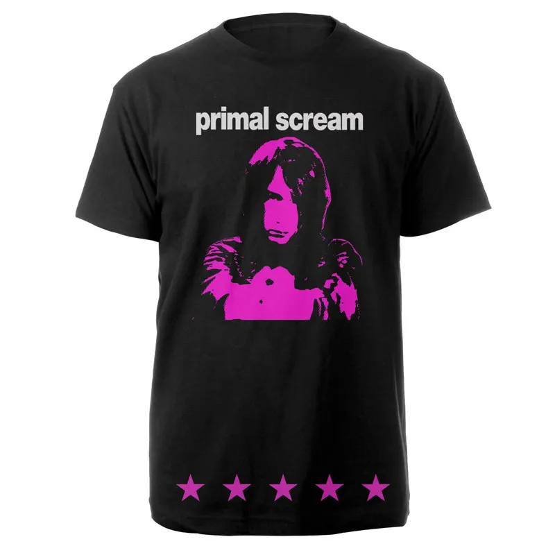 Fit 1984 British Acid Rock Primal Scream Band American Casual Red Short-sleeved T-shirt