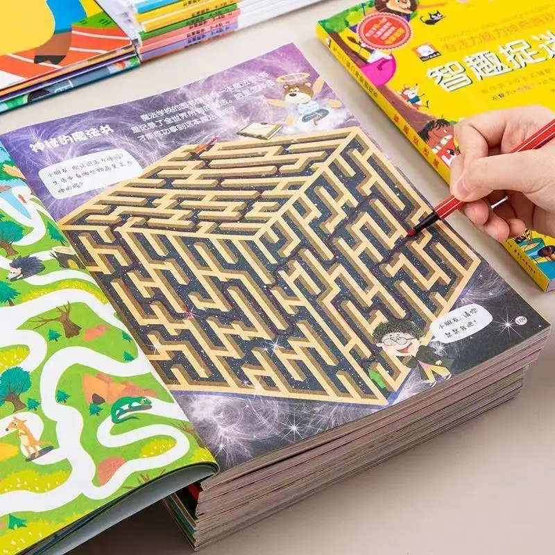 Maze Puzzle Book for Kids 3-8 Years Old - Fun Brain Game Book to Improve Focus & Problem-Solving Skills