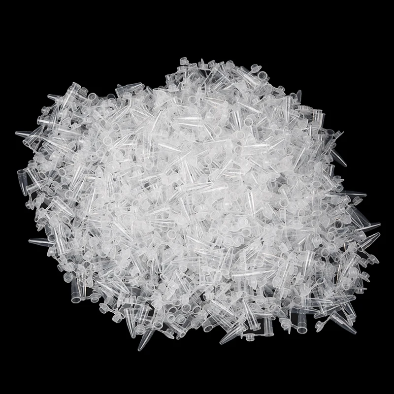 1000 Pcs 0.2Ml Round Bottom Centrifuge Tubes With Attached Caps Clear White & 1000 Pcs 0.5Ml