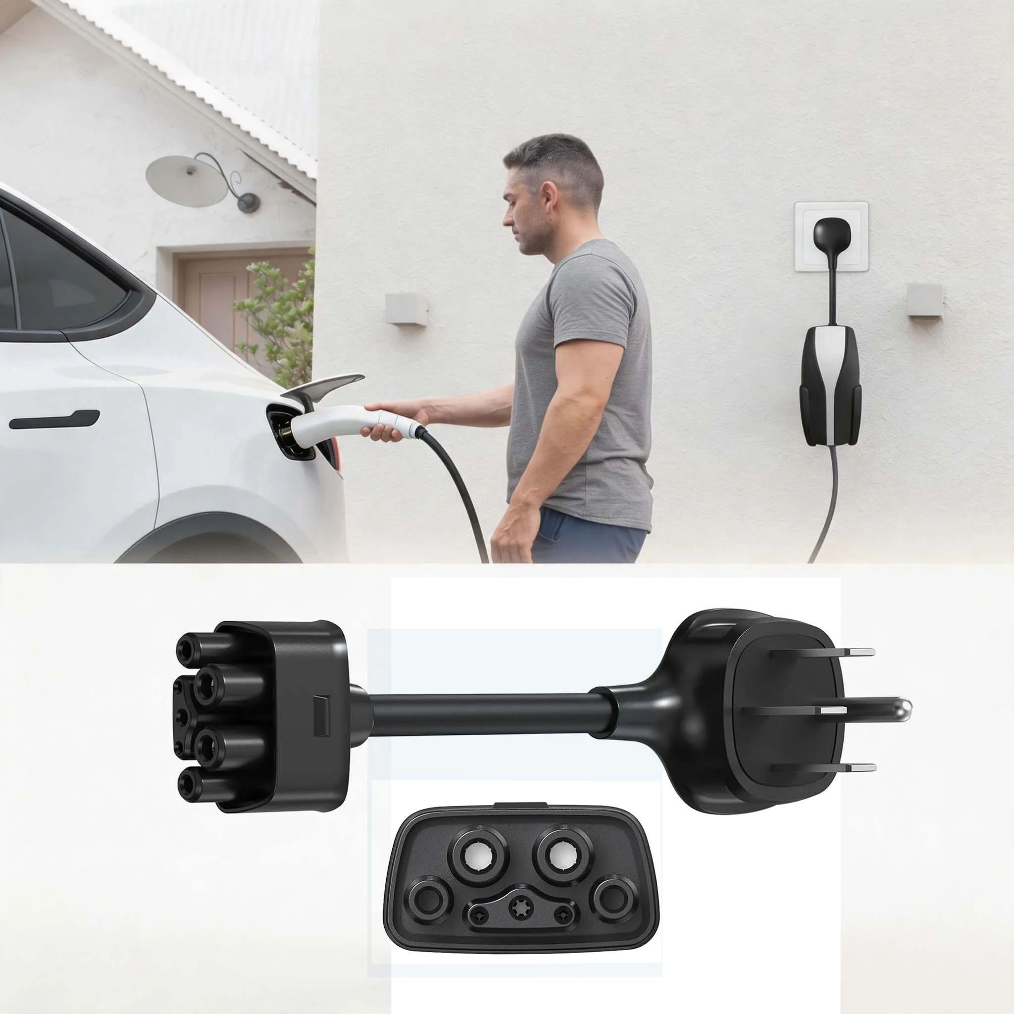 EV Charger Connector Adapter NEMA 14-50 32 Amp 220V-240V Fast Charging for Tesla Gen 2 Mobile Portable Charger for Model 3 Auto
