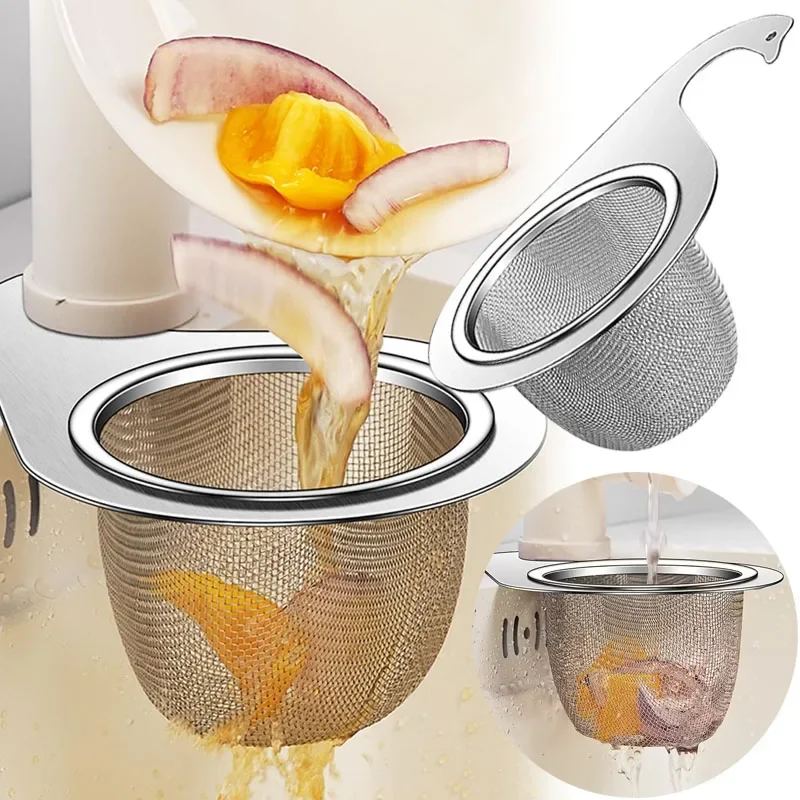 Stainless Steel Swan Sink Strainer Basket Removable Goosehead Storage Drainage Basket Goosehead Hanging Wet & Dry Drainage Racks