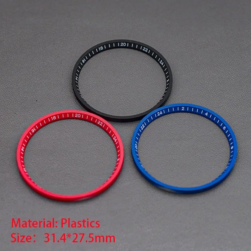 31.4*27.5mm Plastics Watch Chapter Ring For SKX6105 6309 SKX007 SRPD53 PROSPEX Series Fit  NH35 NH36 7S 4R Movement Watch