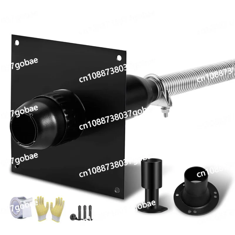 

Generator exhaust kit with thermal insulation through wall mounting plate can safely discharge exhaust gas