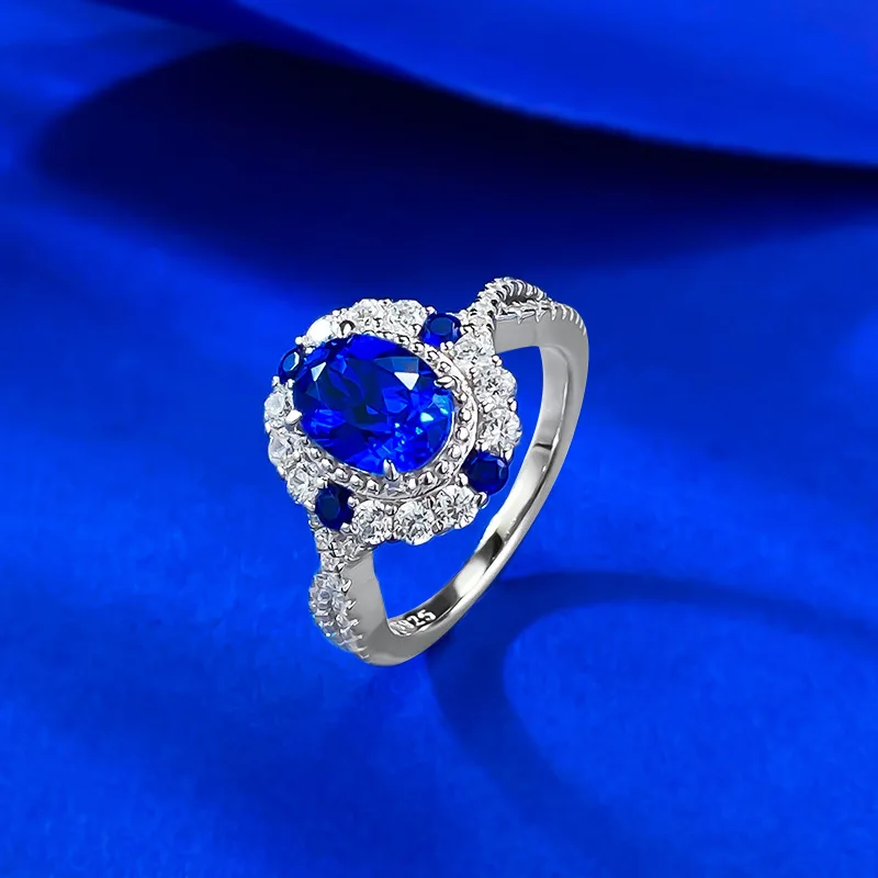 

Luxury 6*8mm High Carbon Diamond Rings for Women - 925 Sterling Silver Engagement Ring & Ladies Wedding Band Party Jewelry Gift