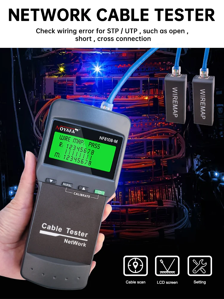 NOYAFA NF-8108M Netzwerkkabeltester Professioneller RJ45-Tester Längenmessung Kabelverfolger POE-Netzwerkwerkzeuge