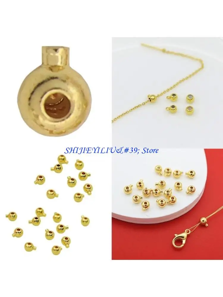 E21F Set of 20 Bead Connector for Bracelets and Necklaces Metal Stopper Bead Set Positioning Beads Jewelry Making Supplies