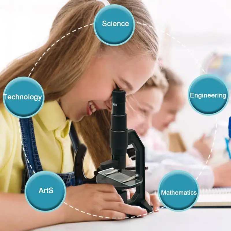 Children Microscope Biology Lab School Science Experiment Kit Education Scientific Toys Gifts For Kids Scientist