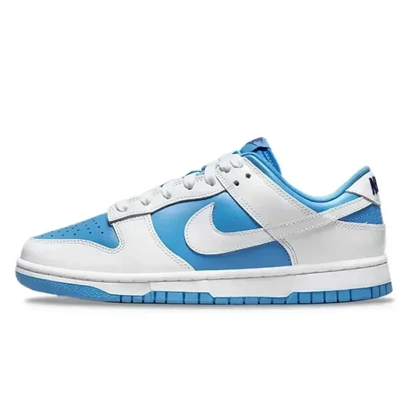 

Nike Dunk Men and Women Skateboarding Shoes Retro Casual Lightweight Adventure Modern Aesthetic Shoes White and Blue