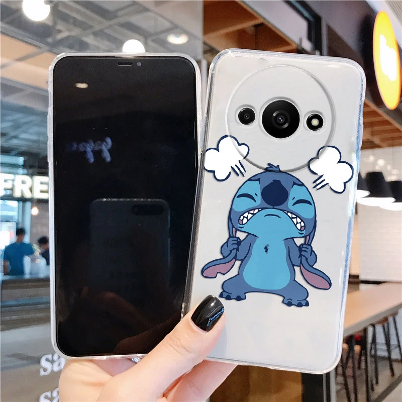 ل Redmi A5 13C 14C A3 Pro A4 14C 4G نوت 13 12 9 Poco C75 C61 جراب هاتف زوجين ميكي ميني ماوس غرزة غطاء شفاف