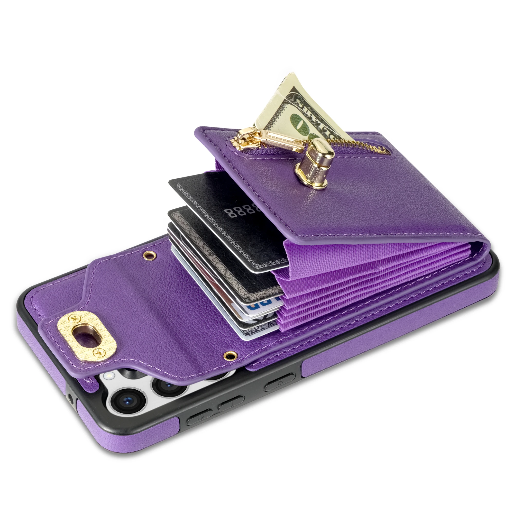 Crossbody Cards Solt Leather Zipper Wallet Case For Samsung Galaxy A54 A53 A13 A04 A52 5G S23 Ultra S22 S21 Plus S22 Purse Cover