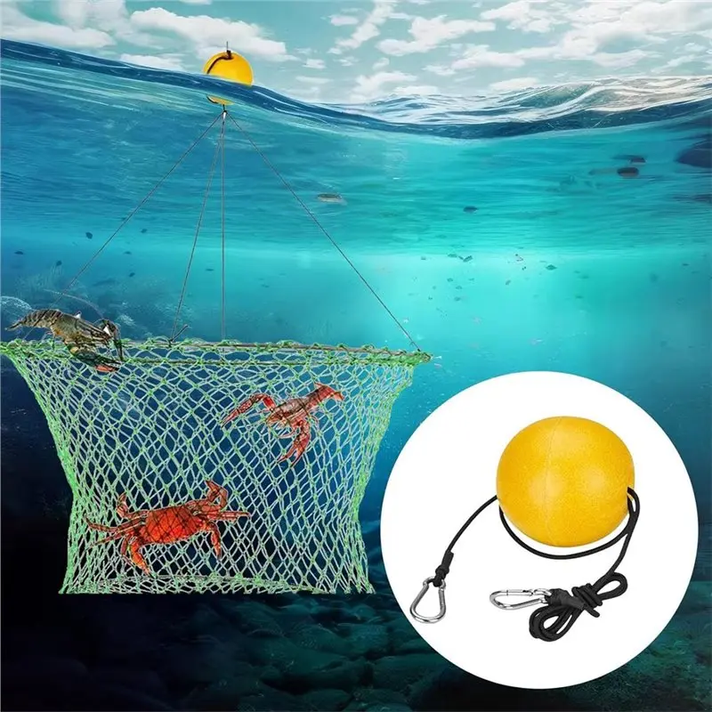 HOES-Marker Buoy With Cord And Clip, Deep Water Fishing Float For Marine Outdoor Activities Including Swimming And Crabbing - view 3