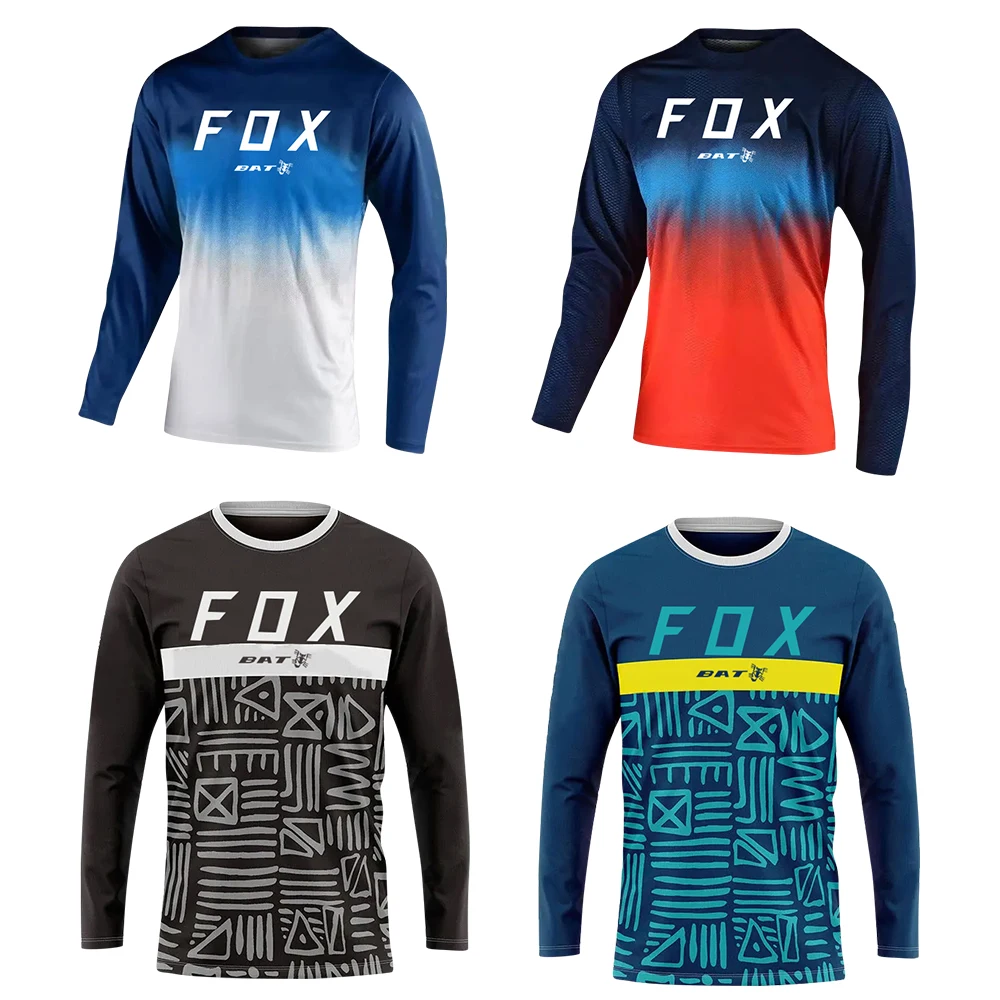 

BAT FOX Motocross Bike T-Shirt Long Sleeve Downhill Jersey Offroad DH Motorcycle Jersey Quick-Dry MTB Clothing Maillot Ciclismo