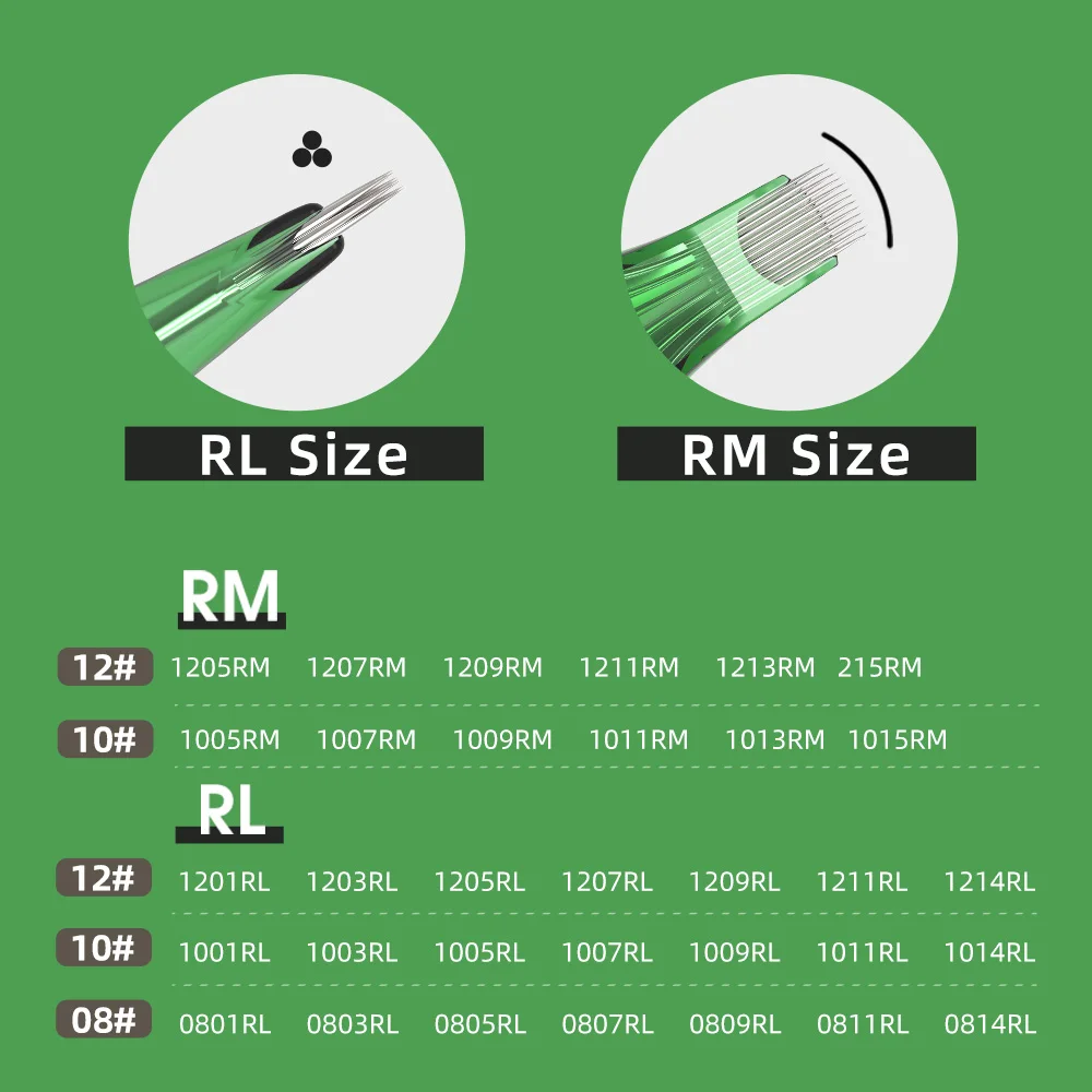 T-REX Tattoo Cartridge Sterile Safety Needles RLRM Tattoo Rotary Pen Round Lining 0.25MM 0.3MM 0.35MM