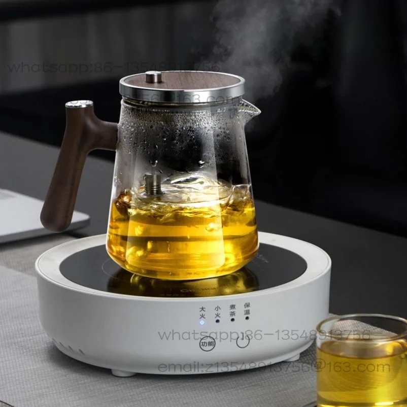 ガラスライナー付きエレガントカップティーポットオフィス高級茶こしワンクリックフィルターティーセットカップ