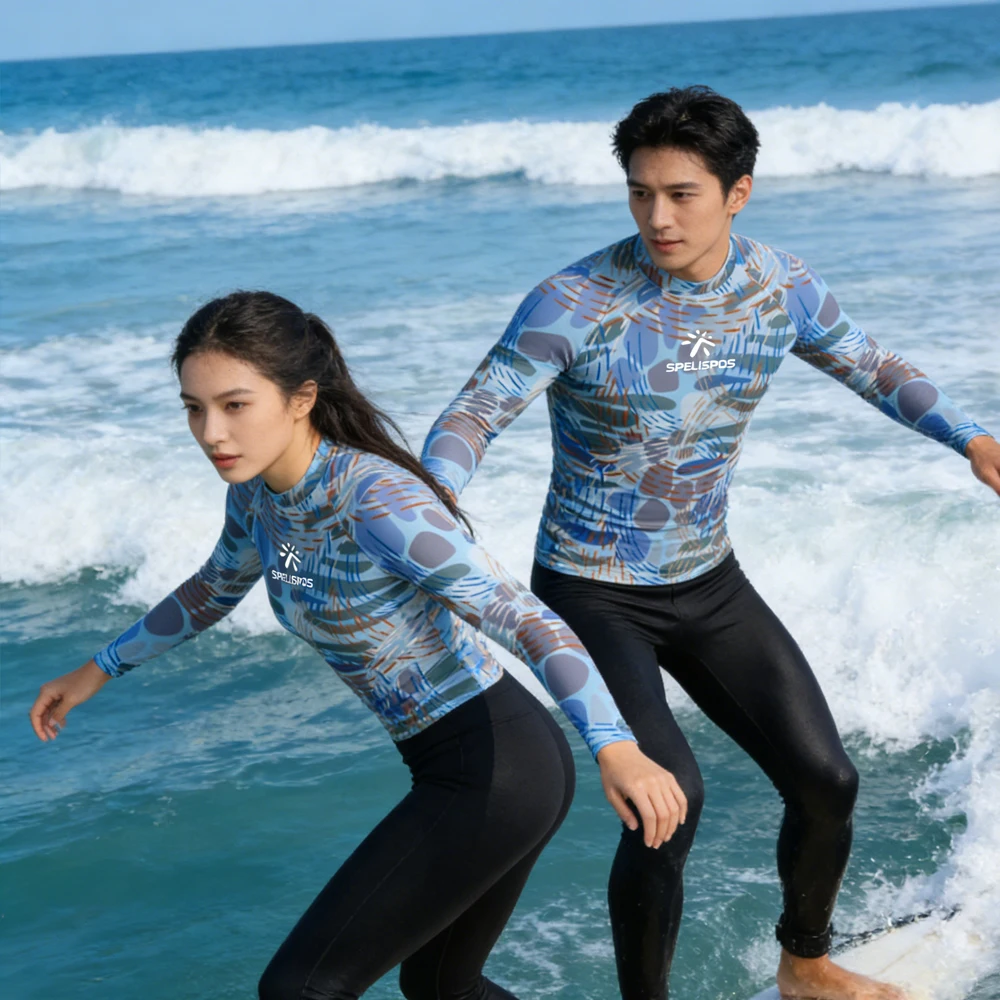Women's and Men's Long Sleeve Surfing Clothing Rash Guard Surf Clothes High Quality Swimsuit T-shirt for Water Sports Fishing