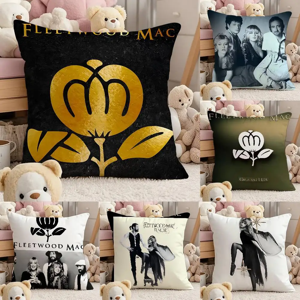 

F-Fleetwood Rock Band Mac Pillow Case Comfort Sofa Bed Silky elegant Invisible zipper Custom Decorative cushion cover