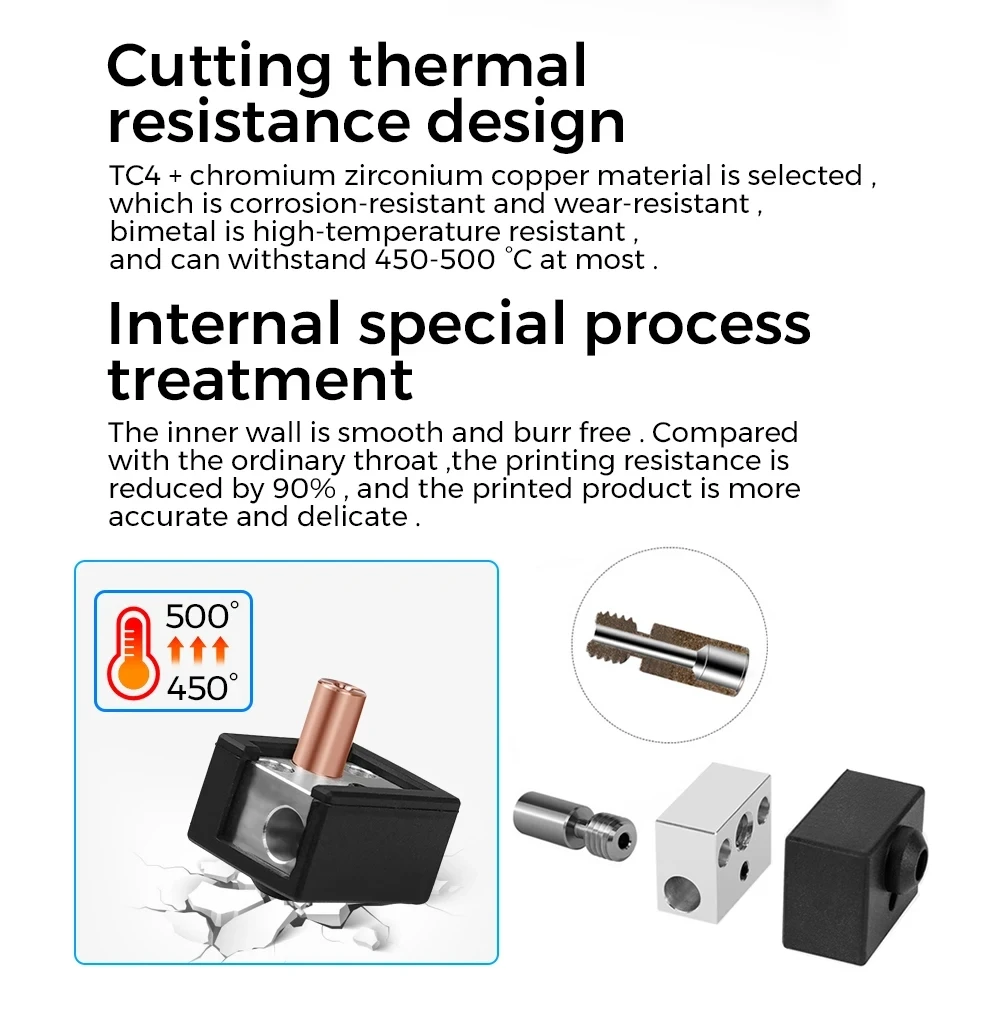Creality Sprite Extruder Upgrade Heizblock-Kit Hochtemperatur 300 ℃,für Creality Ender 3 S1/Ender 3 S1 Pro/CR10 Smart Pro – Detail 6