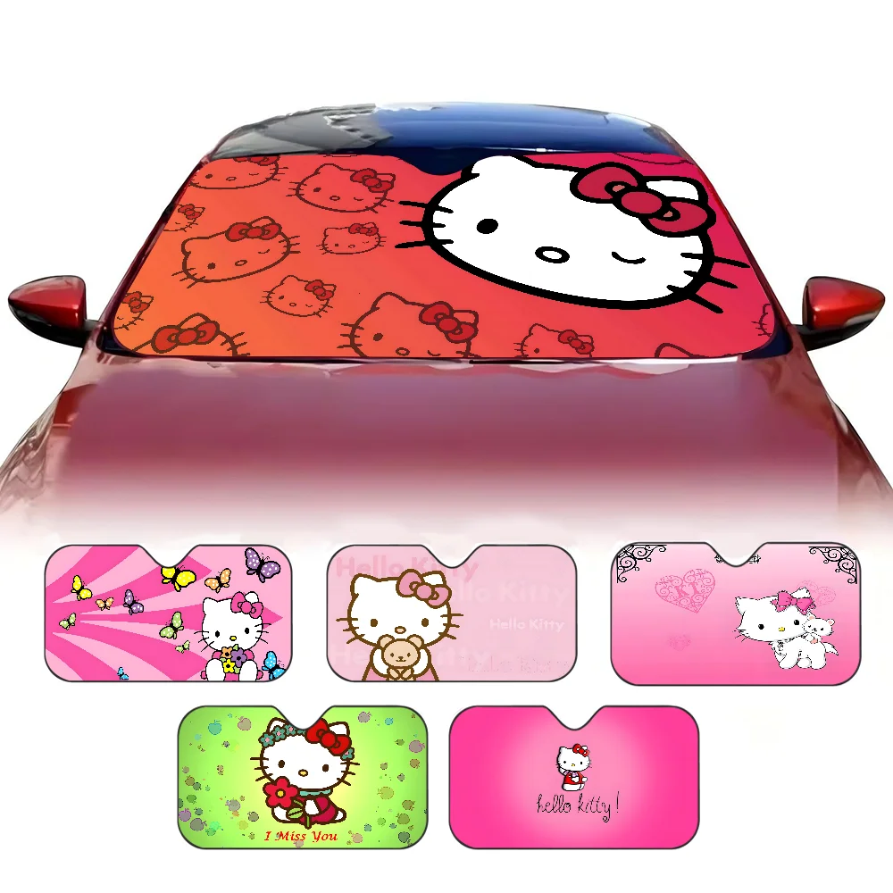 

H-Hello K-Kitty Cat Cartoon Anime Car SunShade Windshield Sun Shade for Front Window Sun Shade Visor Protector Shield Cover