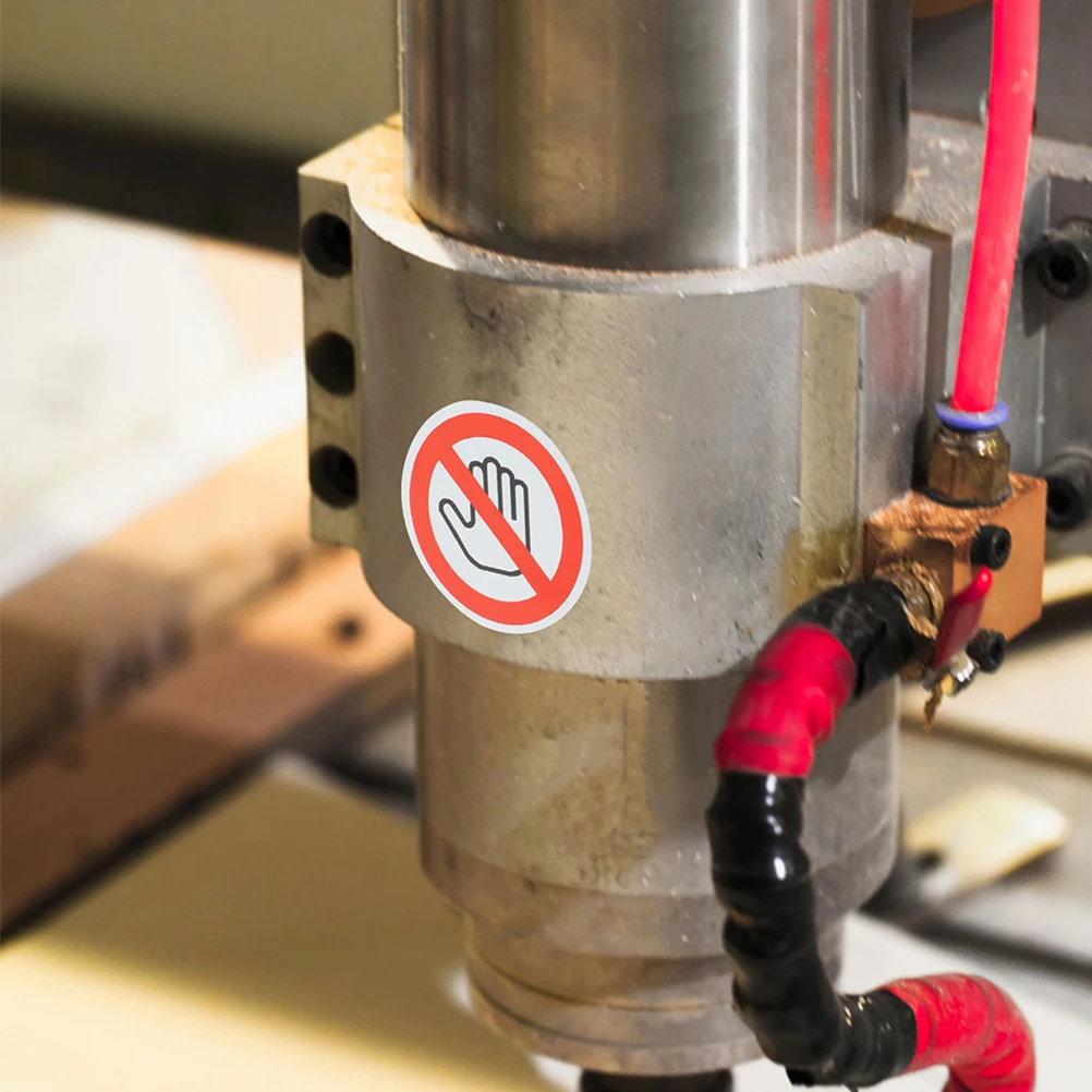 

5PCS Safety Stickers Do Not Touch Self Adhesive PVC Labels for Wall Door Glass White Practical Use Mechanical Protection Safety