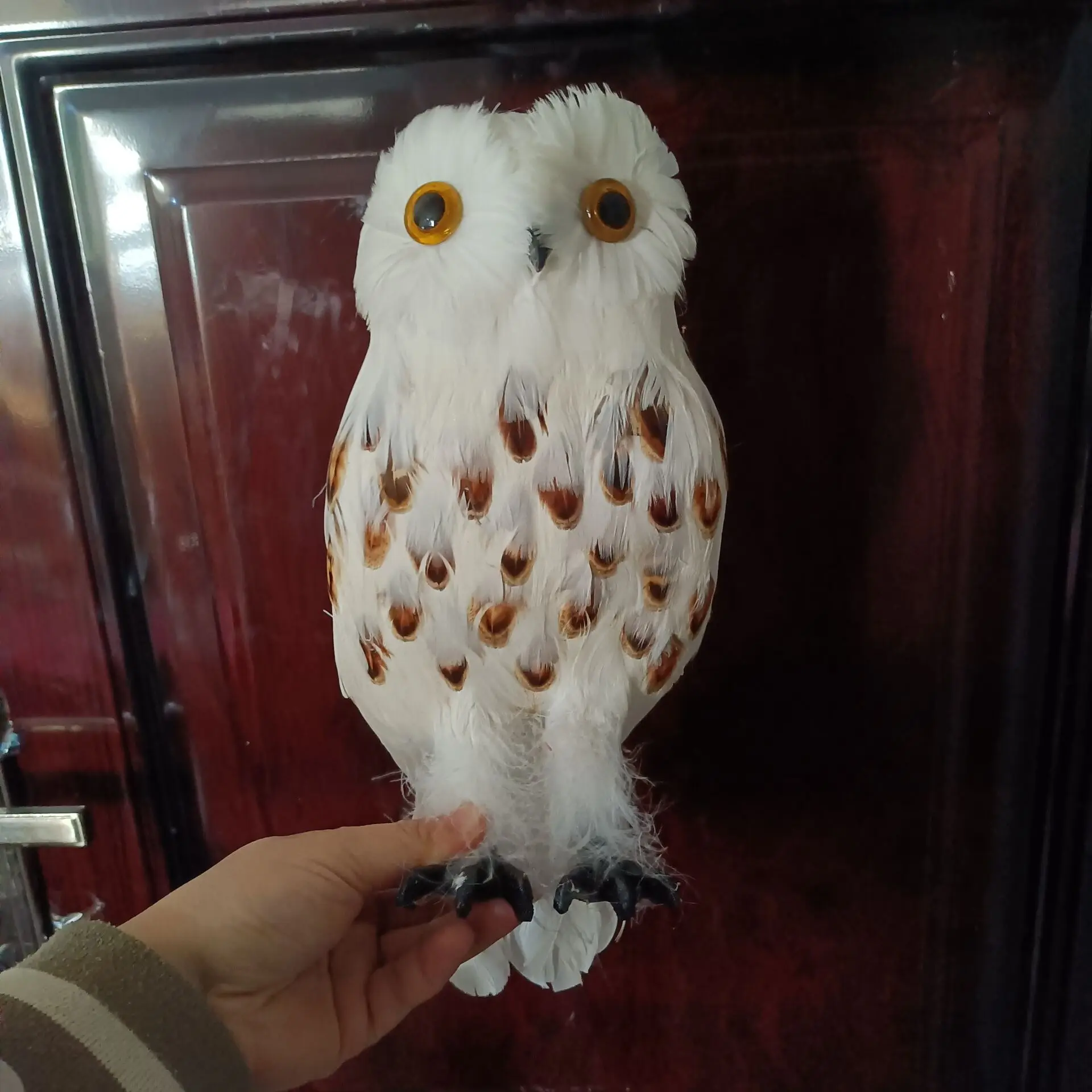 

big white foam and feathers owl bird toy about 32cm c2755