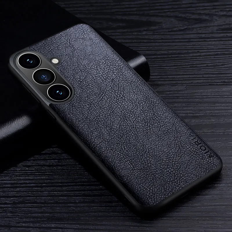 Leather Case For Samsung Galaxy S26 FE Ultra Plus Business Style Retro Litchi Pattern Back Cover