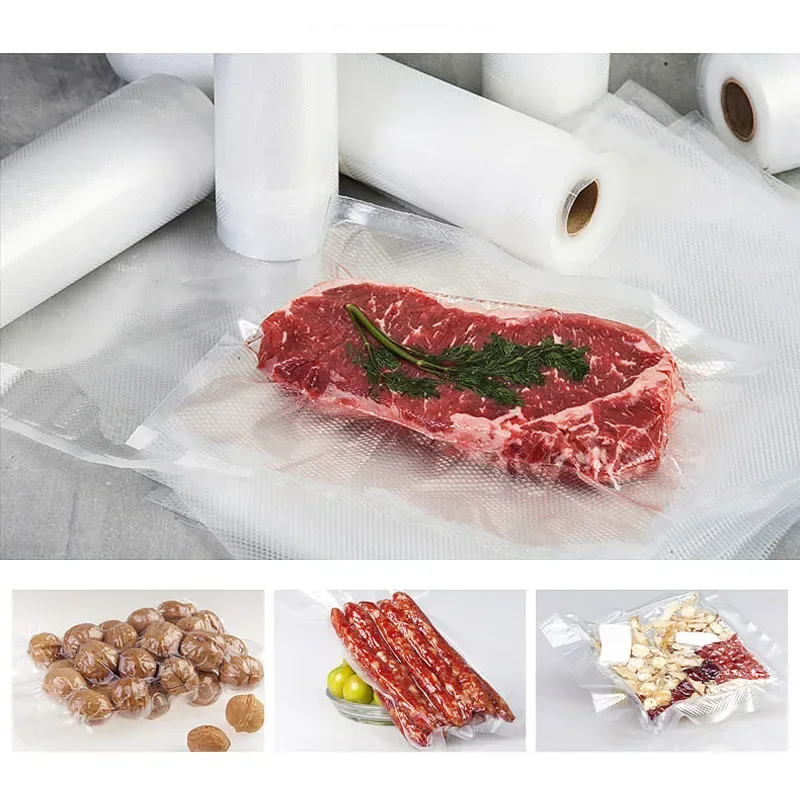 Sacs d'emballage sous vide pour aliments, sacs de cuisson, scellant, viande, fruits, légumes, 12 cm, 15 cm, 20 cm, 25 cm, 28cm, 500cm, rouleau