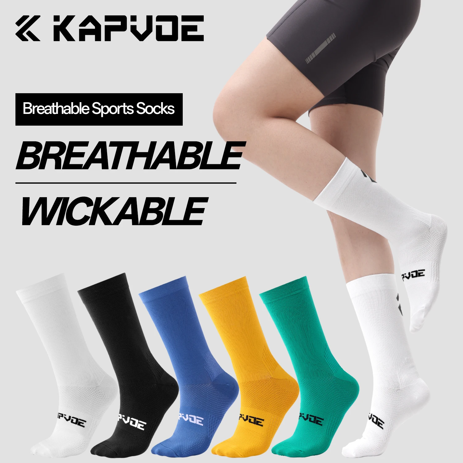 

KAPVOE Cycling Socks Sports Socks Men Women Non-slip Bike Tennis Sports Grip Riding Soccer Running Anti-slip Football Socks
