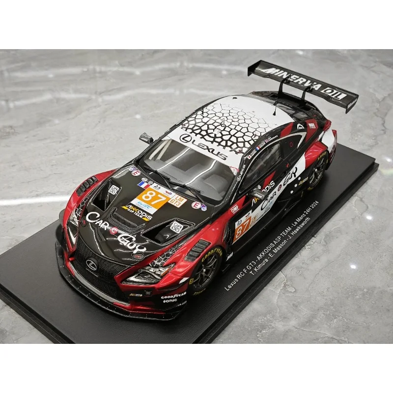 سبارك 1/18 لكزس RC F GT3 2024 لو مان سبيكة موتور لعبة السيارة يموت الصب نموذج معدني جمع الصبي هدايا عيد الميلاد